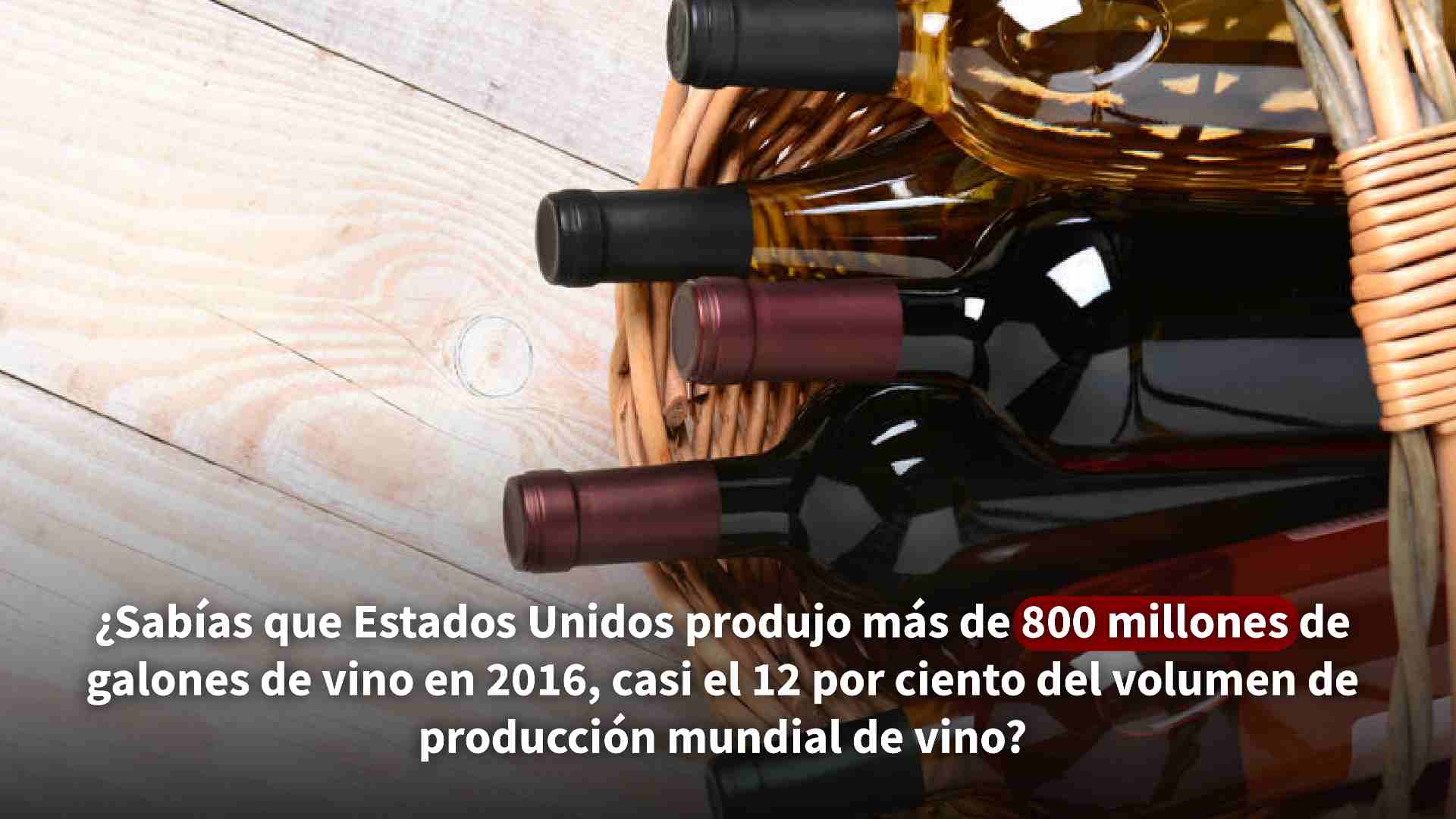 Canasta con botellas de vinos de calidad