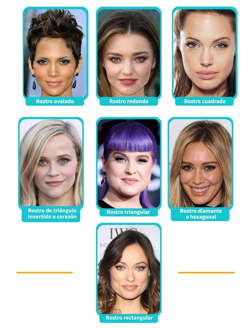 mujeres famosas con diferentes tipos de rostros