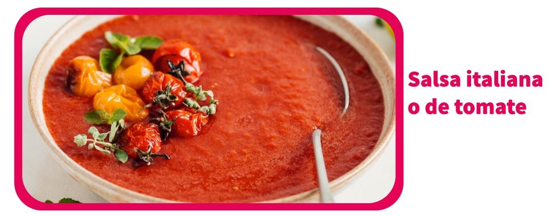 fotografía de un plato alusivo con salsas rojas o Italianas