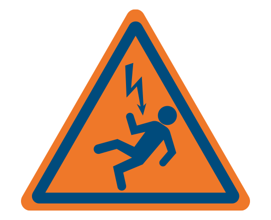 Ilustración de un aviso de riesgo eléctrico