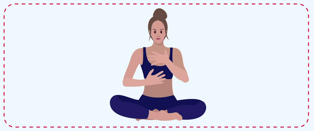 mujer meditando y respirando