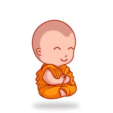 animacion monje meditando
