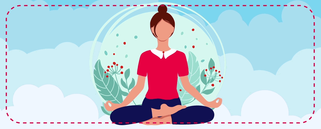 animacion de una mujer meditando