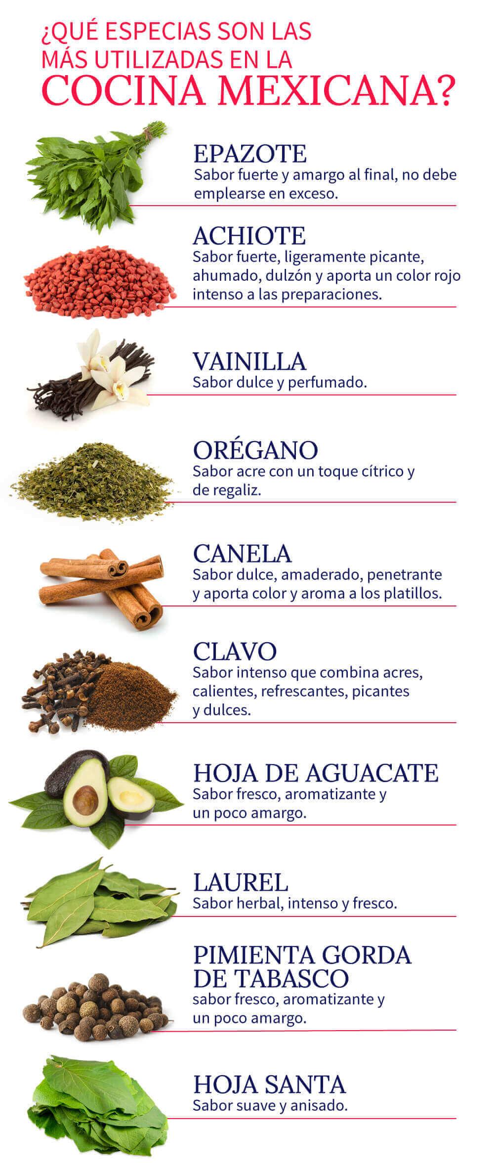 Las especias más usadas en la gastronomía mexicana