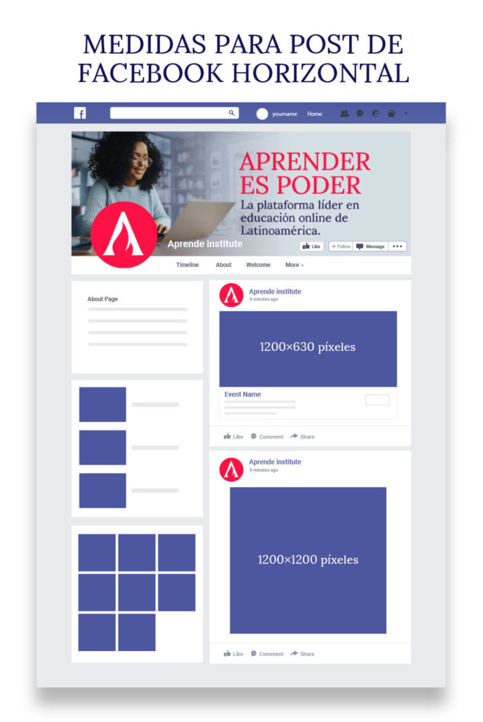 Guía completa de medidas para publicaciones en Facebook® Aprende