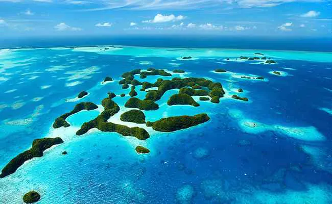foto aérea de las Rock Islands en Palau