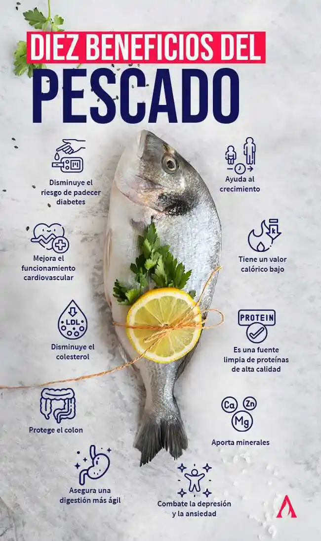 infografia de beneficios del pescado