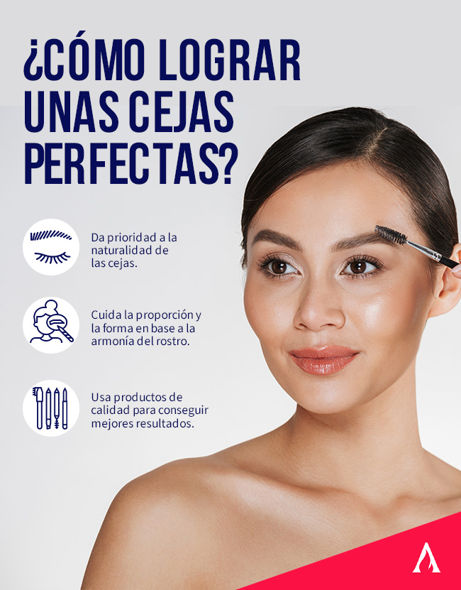 infografia con consejos para lograr un maquillaje de cejas perfecto
