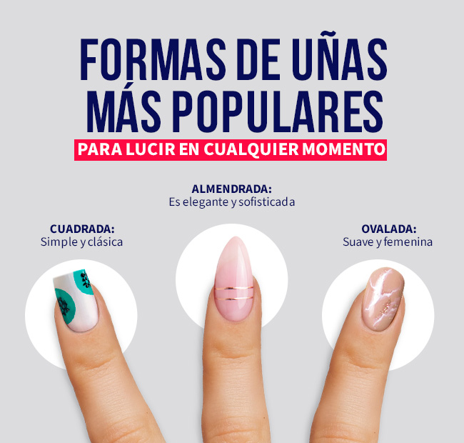 infografia sobre las formas de uñas mas populares