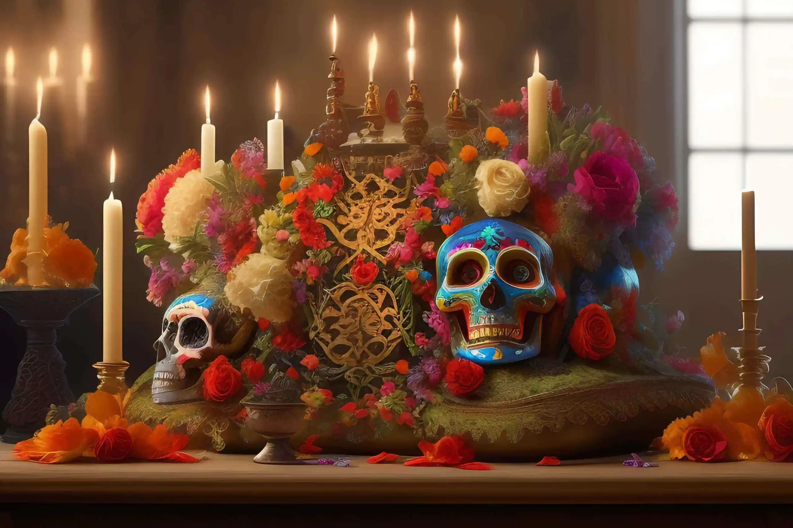 Altar del día de los muertos en México