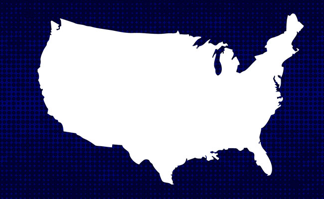 mapa con los estados de estados unidos para emprender