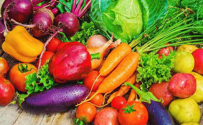 vegetales saludables de diferentes colores